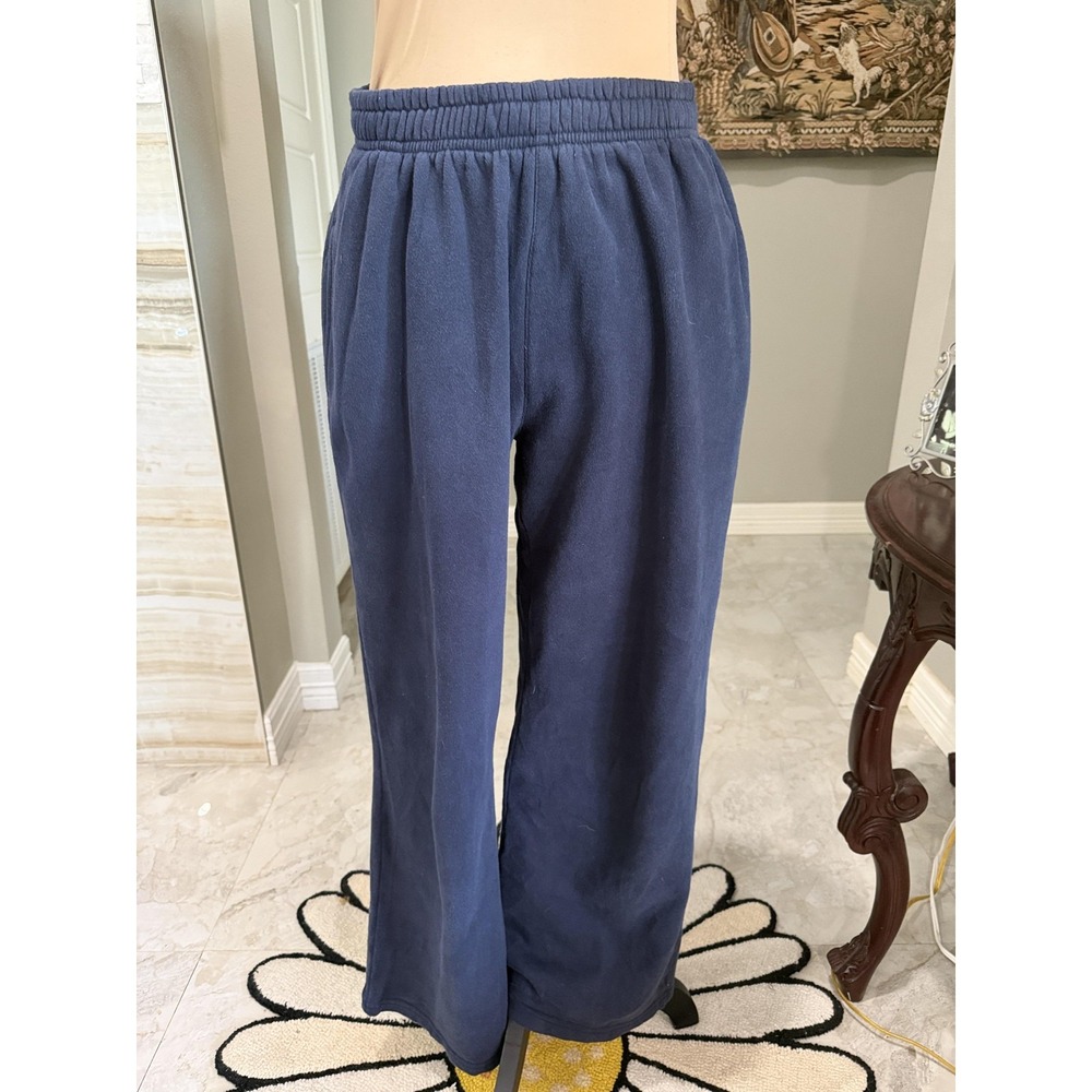 J. Galt Sweatpants Teens Small Blue Fleece Straight Leg Elastic Waist Lounge